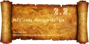 Nánay Margaréta névjegykártya